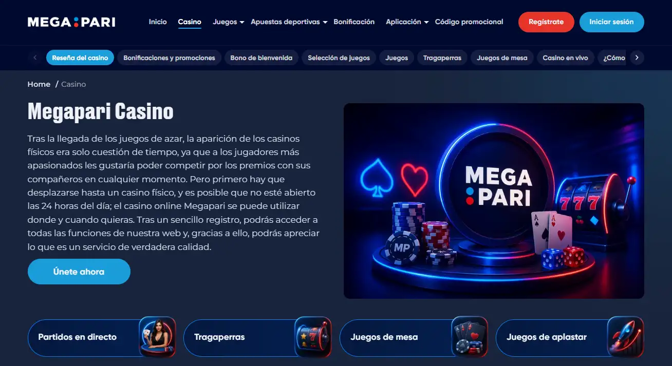 Juegos de Megapari: catálogo, proveedores y categorías